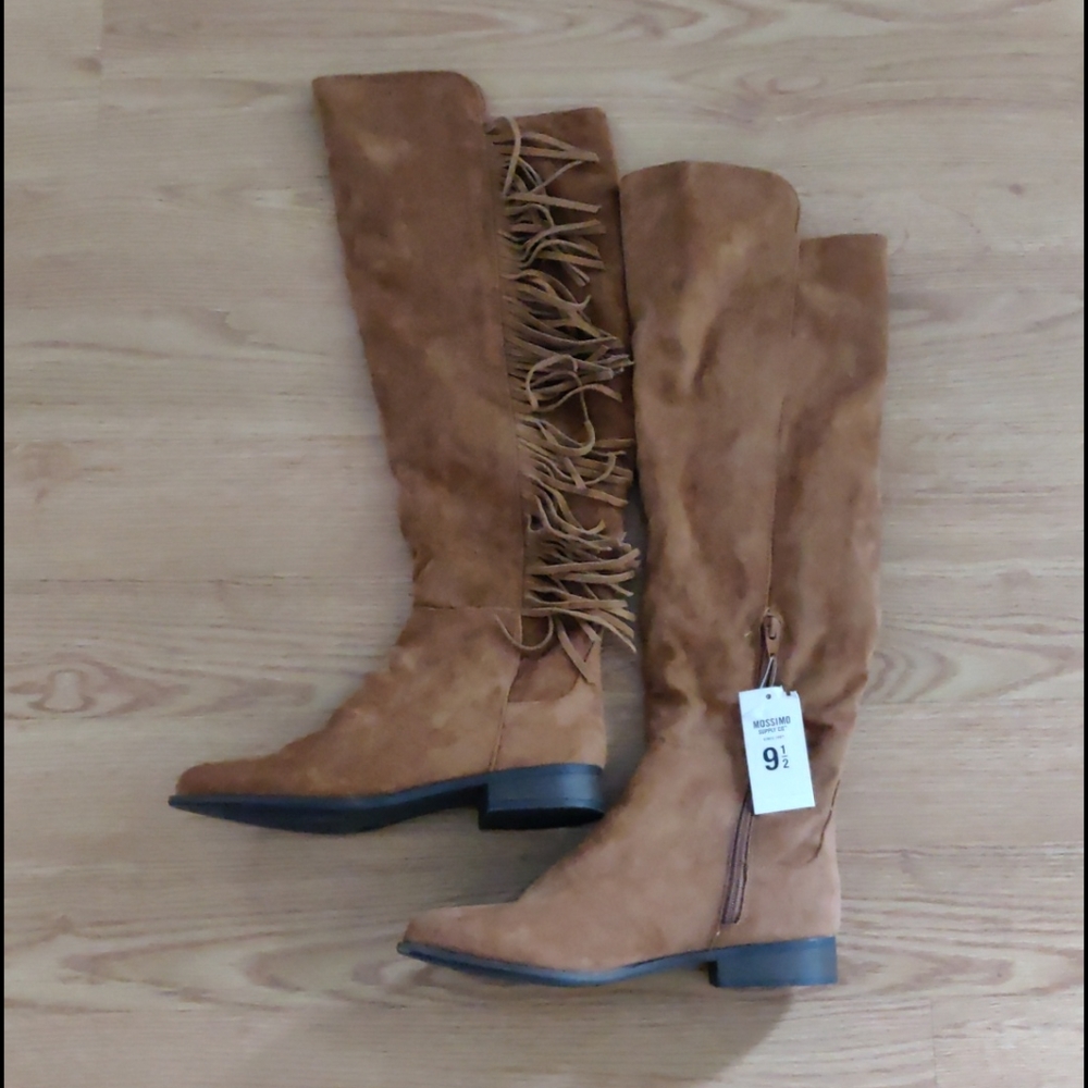 NWT Mossimo Target Fringe Suede Riding Boots